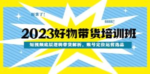 2023好物带货培训班：短视频底层逻辑带货解析，账号定位运营选品-星河网创