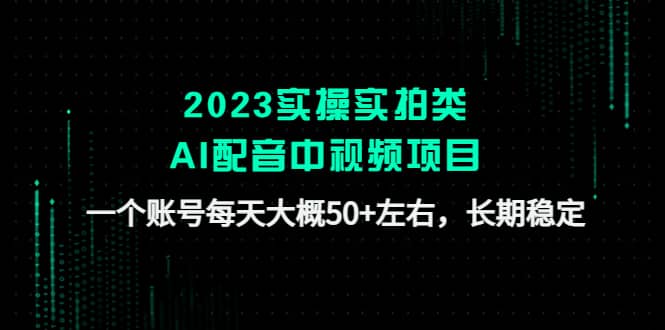 2023实操实拍类AI配音中视频项目,一个账号每天大概50+左右,长期稳定-星河网创
