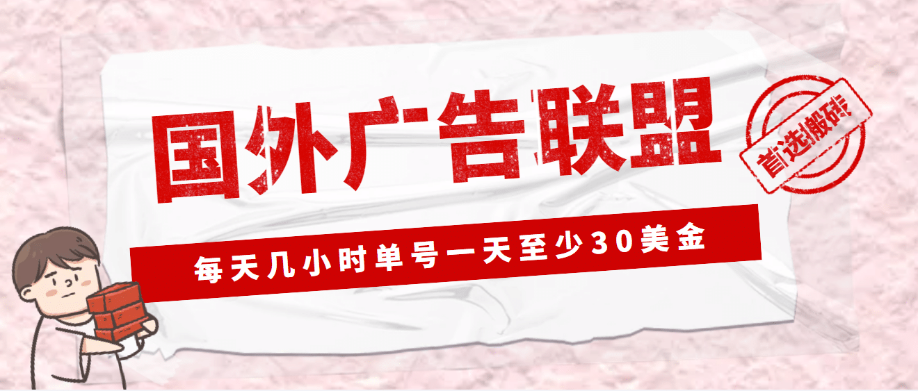 外面收费1980最新国外LEAD广告联盟搬砖项目，单号一天至少30美元(详细教程)-星河网创