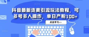抖音最新连麦引流玩法教程,可多号多人操作-星河网创