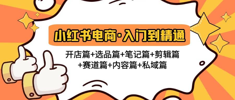 小红书电商入门到精通 开店篇+选品篇+笔记篇+剪辑篇+赛道篇+内容篇+私域篇-星河网创