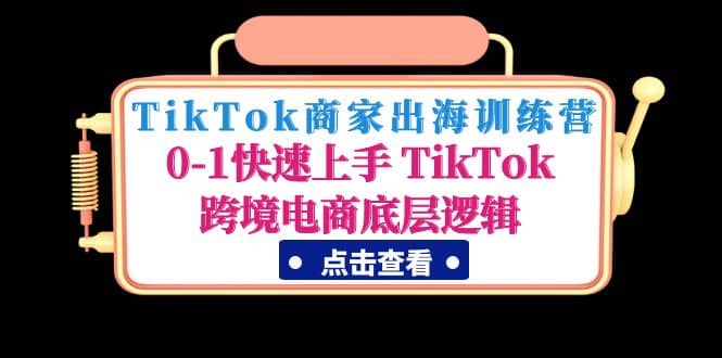 TikTok商家出海训练营：0-1快速上手 TikTok跨境电商底层逻辑(无水印)-星河网创