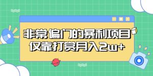 非常偏门的暴利项目-星河网创