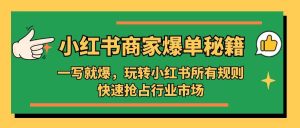 小红书·商家爆单秘籍：一写就爆，玩转小红书所有规则，快速抢占行业市场-星河网创