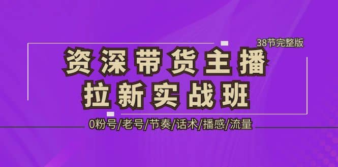 资深·带货主播拉新实战班，0粉号/老号/节奏/话术/播感/流量-38节完整版-星河网创