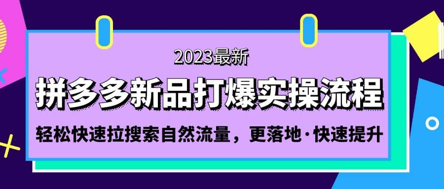 拼多多-新品打爆实操流程：轻松快速拉搜索自然流量，更落地·快速提升-星河网创