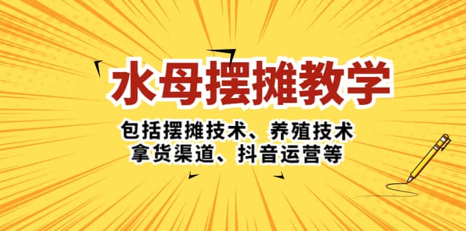 水母·摆摊教学，包括摆摊技术、养殖技术、拿货渠道、抖音运营等-星河网创