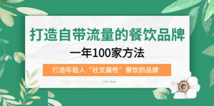 打造自带流量的餐饮品牌:一年100家方法 打造年轻人“社交属性”餐饮的品牌-星河网创