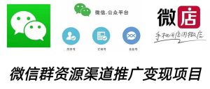 微信群码资源渠道内循环推广变现项目，多种变现方式，打通你的管道收益-星河网创