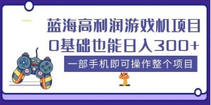蓝海高利润游戏机项目，0基础也能日入300+。一部手机即可操作整个项目-星河网创