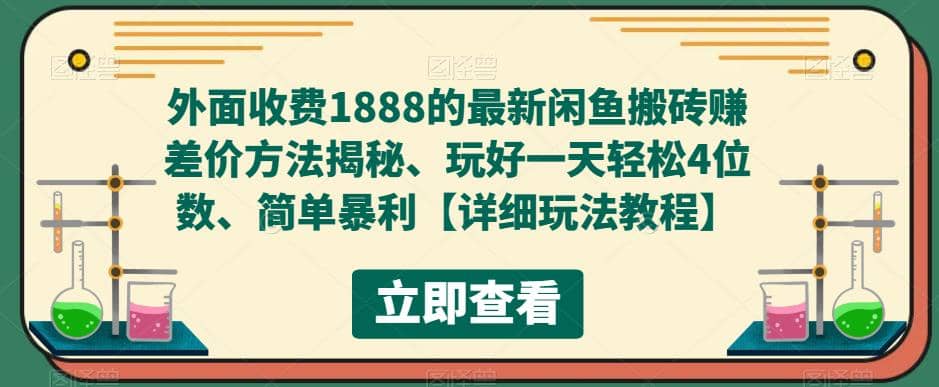 外面收费1888的最新闲鱼赚差价方法揭秘、玩好一天轻松4位数-星河网创