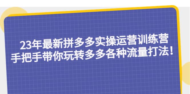 23年最新拼多多实操运营训练营：手把手带你玩转多多各种流量打法！-星河网创