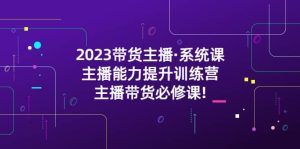 2023带货主播·系统课，主播能力提升训练营，主播带货必修课-星河网创