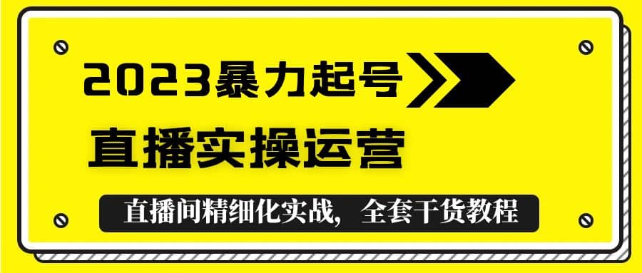 2023暴力起号+直播实操运营，全套直播间精细化实战，全套干货教程-星河网创