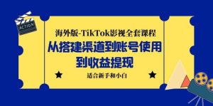 海外版-TikTok影视全套课程：从搭建渠道到账号使用到收益提现 小白可操作-星河网创