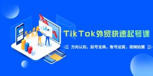 TikTok/外贸·快速起号课，方向认知，起号宝典，账号运营，视频拍摄(33节)-星河网创