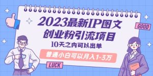 2023最新IP图文创业粉引流项目,10天之内可以出单 普通小白可以月入1-3万-星河网创