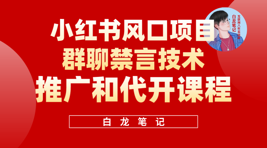 小红书风口项目日入300+，小红书群聊禁言技术代开项目，适合新手操作-星河网创
