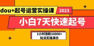 小白7天快速起号：dou+起号运营实操课，实战1小时涨粉10000+玩法演示-星河网创