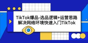 TikTok爆品-选品逻辑+运营思路：解决网络环境快速入门TikTok-星河网创