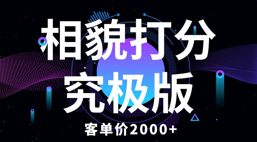 相貌打分究极版，客单价2000+纯新手小白就可操作的项目-星河网创