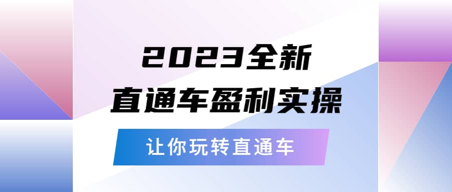 2023全新直通车·盈利实操：从底层，策略到搭建，让你玩转直通车-星河网创