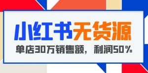 小红书无货源项目：从0-1从开店到爆单 单店30万销售额 利润50%【5月更新】-星河网创