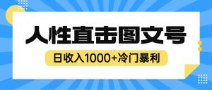 2023最新冷门暴利赚钱项目，人性直击图文号，日收入1000+【视频教程】-星河网创