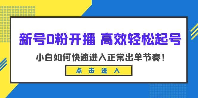 新号0粉开播-高效轻松起号：小白如何快速进入正常出单节奏（10节课）-星河网创