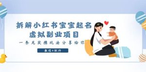 拆解小红书宝宝起名虚拟副业项目，一条龙实操玩法分享给你（教程+软件）-星河网创