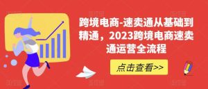 速卖通从0基础到精通，2023跨境电商-速卖通运营实战全流程-星河网创