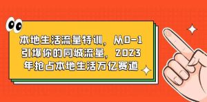 本地生活流量特训,从0-1引爆你的同城流量,2023年抢占本地生活万亿赛道-星河网创
