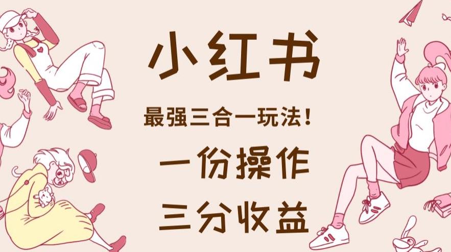 小红书最强三合一玩法，一份操作获得三份收益！【揭秘】-星河网创