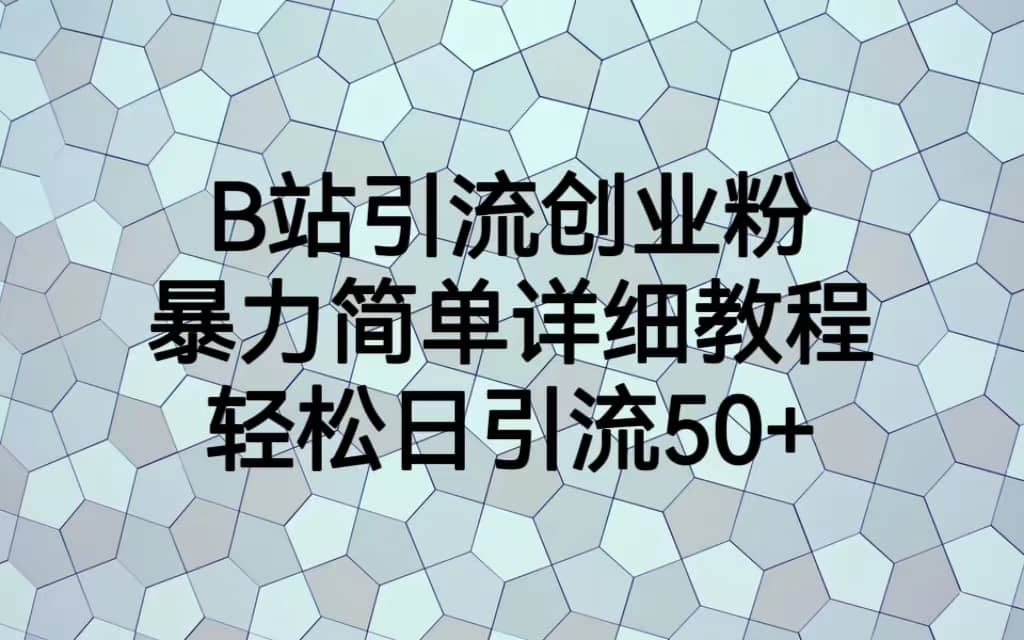 B站引流创业粉，暴力简单详细教程，轻松日引流50+-星河网创
