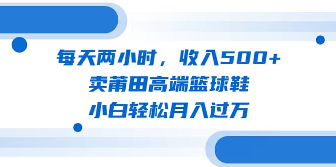 每天两小时，收入500+，卖莆田高端篮球鞋，小白轻松月入过万（教程+素材）-星河网创