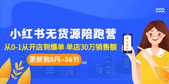 小红书无货源陪跑营：从0-1从开店到爆单 单店30万销售额（更至8月-36节课）-星河网创