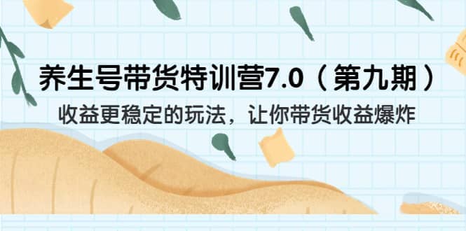 养生号带货特训营7.0(第九期)收益更稳定的玩法 让你带货收益爆炸(11节)-星河网创