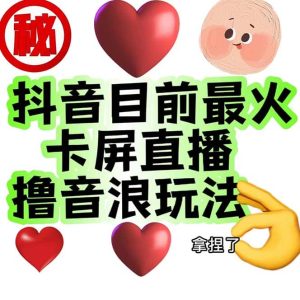 外面收费1980抖音卡屏直播玩法 一个抖音号可以撸几百到几千不等【详细玩法】-星河网创
