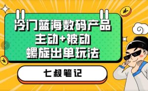 七叔冷门蓝海数码产品，主动+被动螺旋出单玩法，每天百分百出单-星河网创