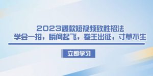 2023爆款短视频致胜招法,学会一招,瞬间起飞,卷王出征,寸草不生-星河网创