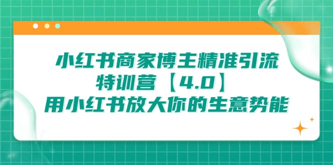 小红书商家 博主精准引流特训营【4.0】用小红书放大你的生意势能-星河网创