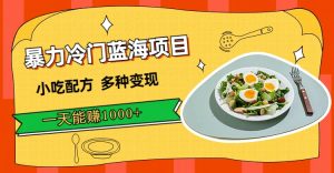 暴力冷门蓝海项目,小吃配方,多种变现,一天能赚1000+(附900G小吃资料)-星河网创