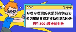 哔哩哔哩混剪视频引流创业粉日引300+知识星球零成本被动引流创业粉一天300+-星河网创