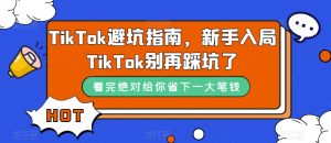 TikTok·避坑指南，新手入局Tk别再踩坑了（10节课）-星河网创
