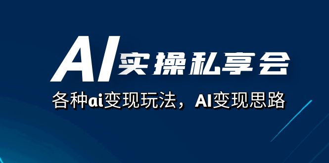 AI实操私享会,各种ai变现玩法,AI变现思路(67节课)-星河网创