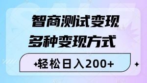 智商测试变现，轻松日入200+，几分钟一个视频，多种变现方式（附780G素材）-星河网创