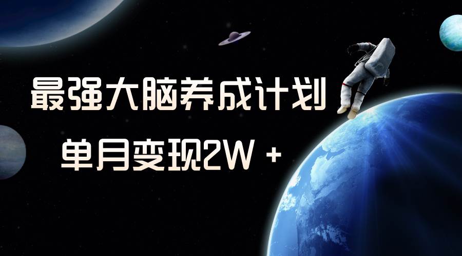 冷门虚拟项目，最强大脑养成计划，一个月变现2W＋-星河网创