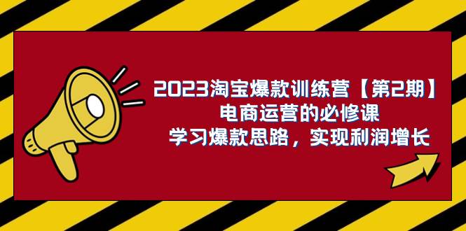 2023淘宝爆款训练营【第2期】电商运营的必修课，学习爆款思路 实现利润增长-星河网创