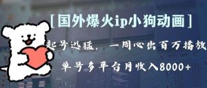 全网爆火动画ip，多平台捞金，单号月收入8k+！可批量操作。（附拓展玩法）-星河网创