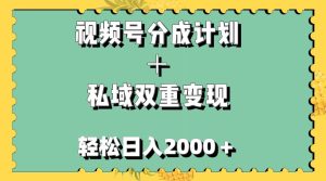 视频号分成计划＋私域双重变现，轻松日入1000＋，无任何门槛，小白轻松上手-星河网创
